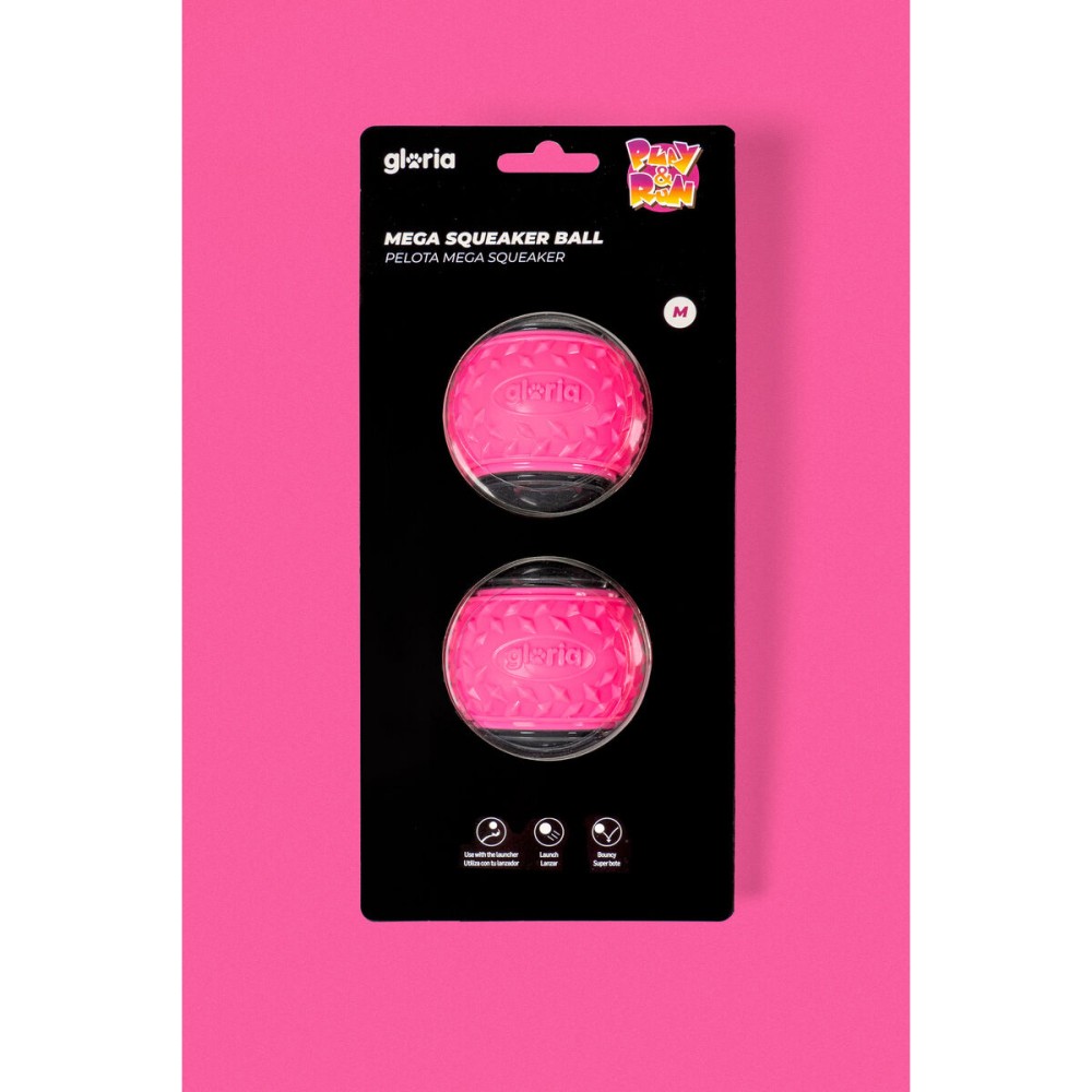 Pet Ball Gloria PLAY AND RUN Pink TPR M 6,35 cm 2 Units