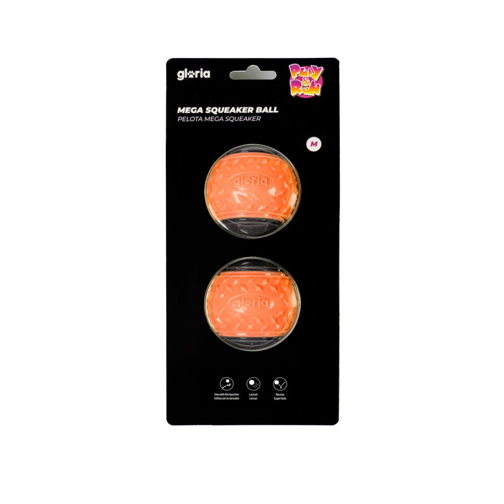 Ball für Haustiere Gloria PLAY AND RUN Orange TPR M 6,35 cm 2 Stück
