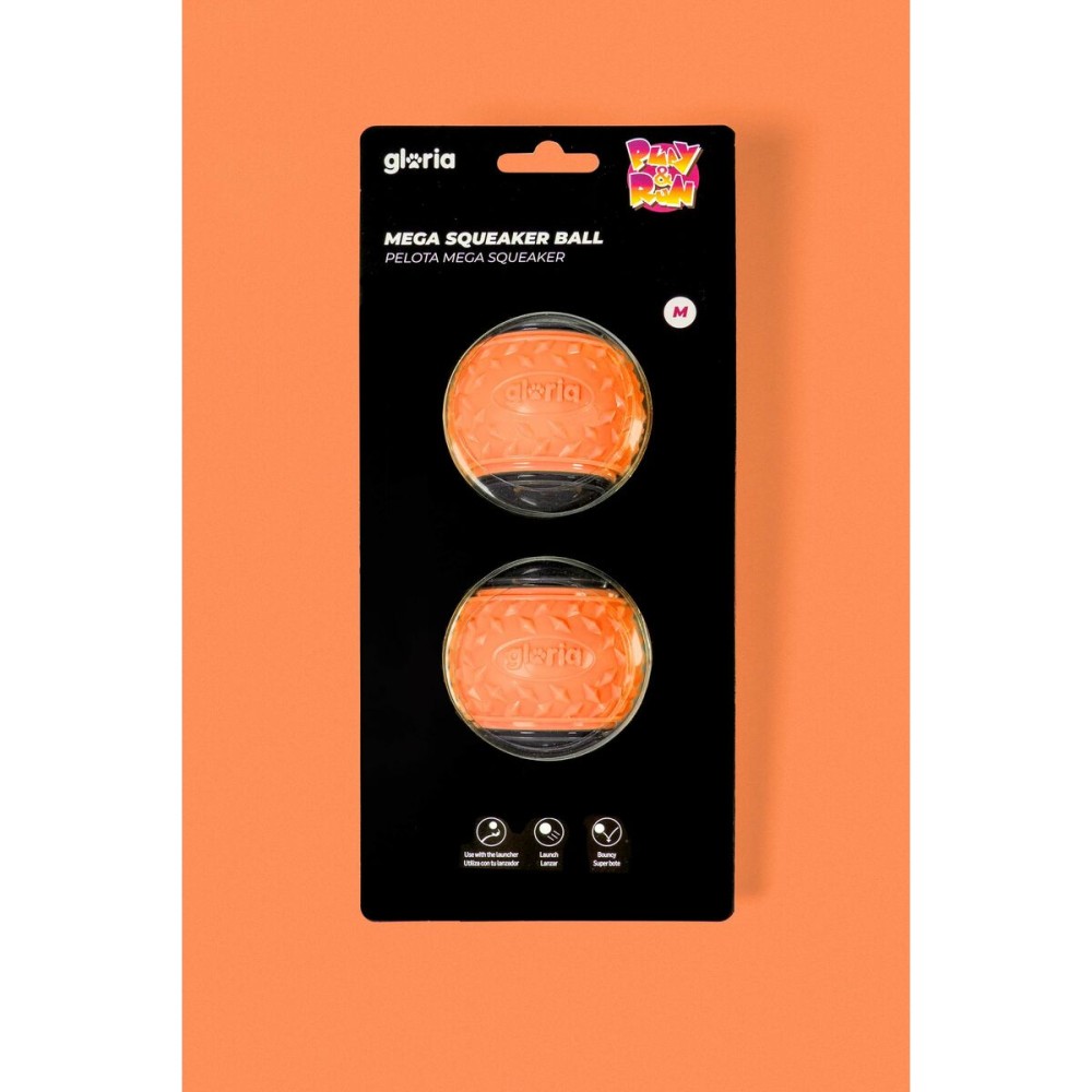 Boule pour animaux de compagnie Gloria PLAY AND RUN Orange TPR M 6,35 cm 2 Unités