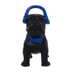 Decorative Figure Alexandra House Living Blue Black Plastic Dog Headphones 11 x 22 x 19 cm