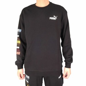 Herren Sweater ohne Kapuze Puma Repeat Graphic  Schwarz