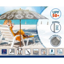 Parasol de plage Gris Ø 200 cm SPF50+ Boho