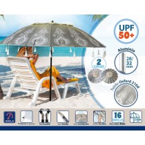 Parasol de plage Ø 220 cm SPF50+ Oriental