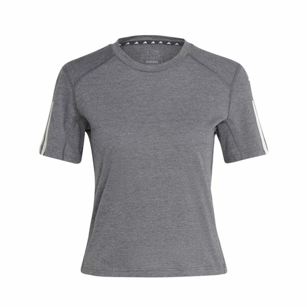 Women’s Short Sleeve T-Shirt Adidas 3 stripes Essentials Light grey