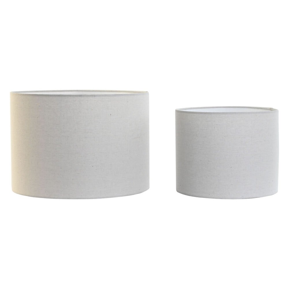 Lampenschirm Home ESPRIT Beige Leinen Metall 40 x 40 x 28 cm (2 Stück)
