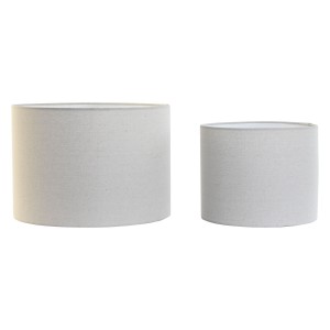 Lampenschirm Home ESPRIT Beige Leinen Metall 40 x 40 x 28 cm (2 Stück)