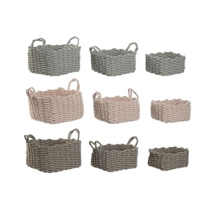 Korb-Set Home ESPRIT Schnur 28 x 28 x 18 cm