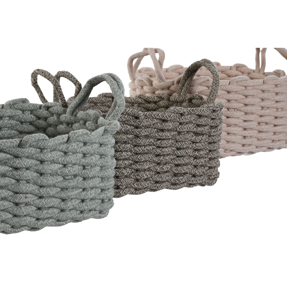 Korb-Set Home ESPRIT Schnur 28 x 28 x 18 cm