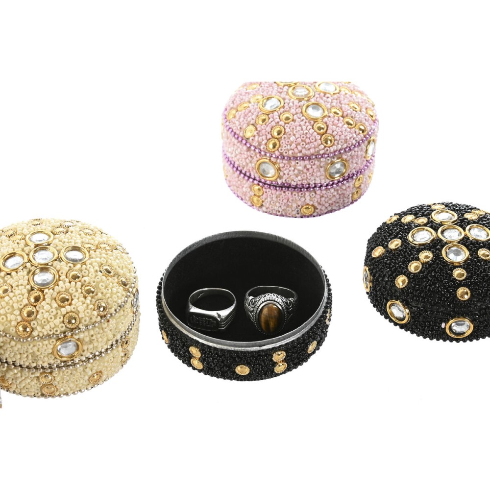 Jewelry box Home ESPRIT Yellow Blue Orange Pink Aluminium 7,5 x 7,5 x 5 cm (8 Units)