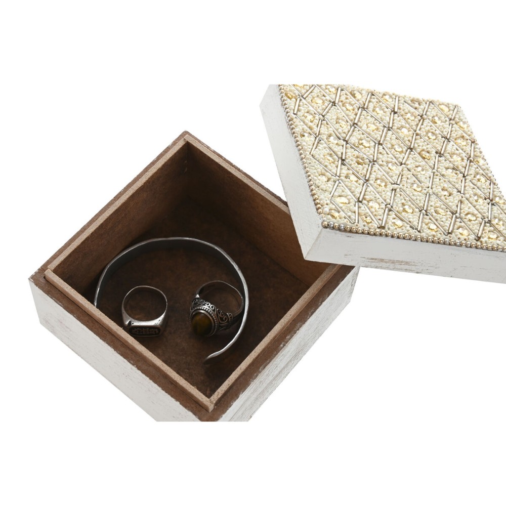 Boîte à bijoux Home ESPRIT Multicouleur Rose Lila Bois de manguier 10 X 10 X 6,6 cm (2 Pièces) (6 Unités)