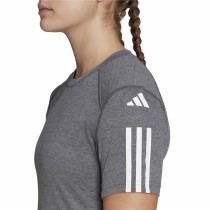 Women’s Short Sleeve T-Shirt Adidas 3 stripes Essentials Light grey