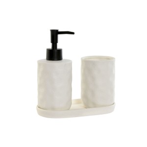 Badezimmer Set Home ESPRIT Weiß ABS Dolomite 17,5 x 9,5 x 18 cm 3 Stücke