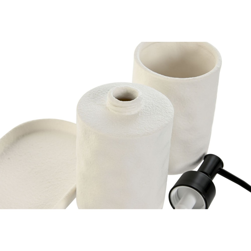 Badezimmer Set Home ESPRIT Weiß ABS Dolomite 17,5 x 9,5 x 18 cm 3 Stücke