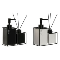 Badezimmer Set Home ESPRIT Weiß Schwarz Metall Dolomite 14,5 x 8 x 17 cm 2 Stücke (2 Stück)