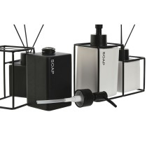 Badezimmer Set Home ESPRIT Weiß Schwarz Metall Dolomite 14,5 x 8 x 17 cm 2 Stücke (2 Stück)