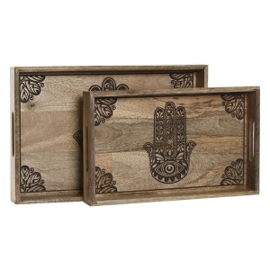 Tablettset Home ESPRIT natürlich Mango-Holz 43,5 x 27 x 5,5 cm (2 Stück)