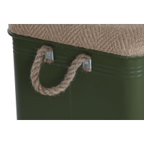 Lot de paniers Home ESPRIT Vert foncé Naturel Métal Corde Fibre 69 X 37 X 37,5 cm (3 Unités)