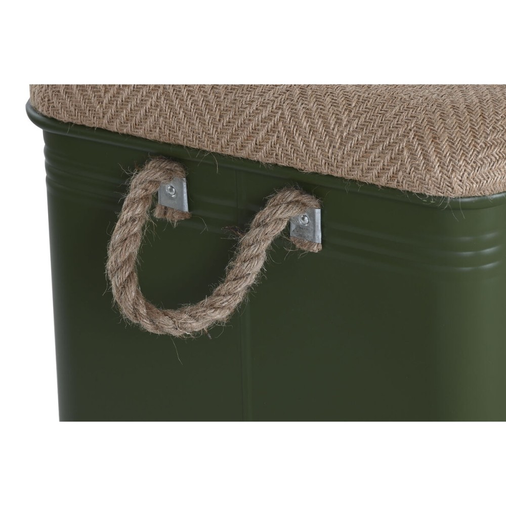 Lot de paniers Home ESPRIT Vert foncé Naturel Métal Corde Fibre 69 X 37 X 37,5 cm (3 Unités)