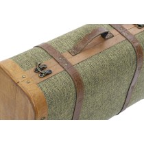 Truhensatz Home ESPRIT grün Holz Leinwand Tropical 60 x 24 x 38 cm