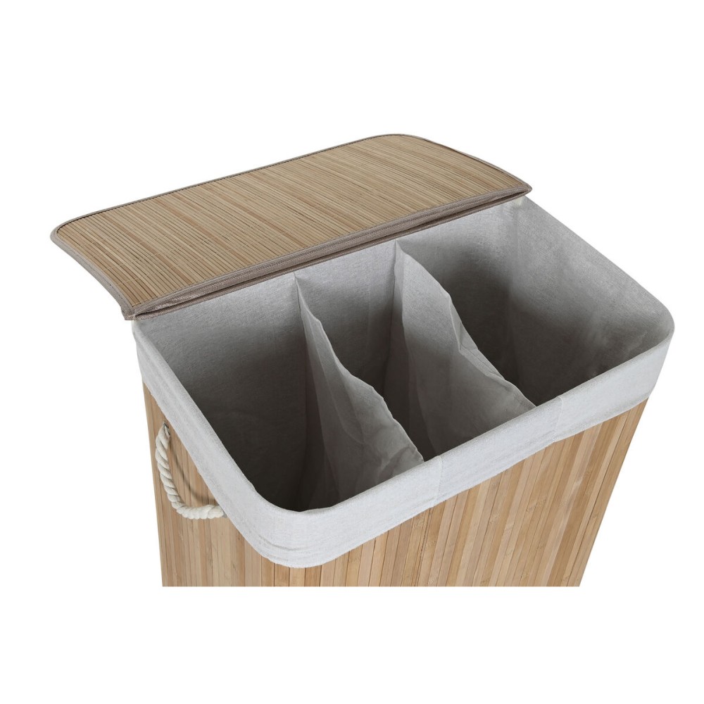 Panier à linge Home ESPRIT Blanc Naturel Bambou 140 L 60 x 40 x 60 cm