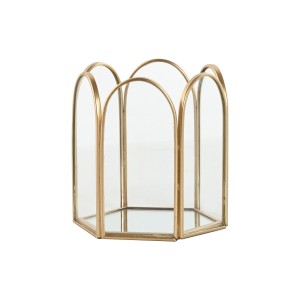Jewelry box Home ESPRIT Golden Metal Crystal 9,2 X 8,2 X 9,5 cm