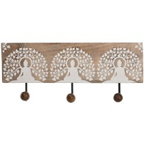 Portemanteau Home ESPRIT Blanc Noir Naturel Métal Bois de manguier Buda 38 x 5 x 16 cm