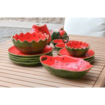 Schüssel für Vorspeisen Home ESPRIT Rot grün Steingut Wassermelone 30 x 19,5 x 7,5 cm