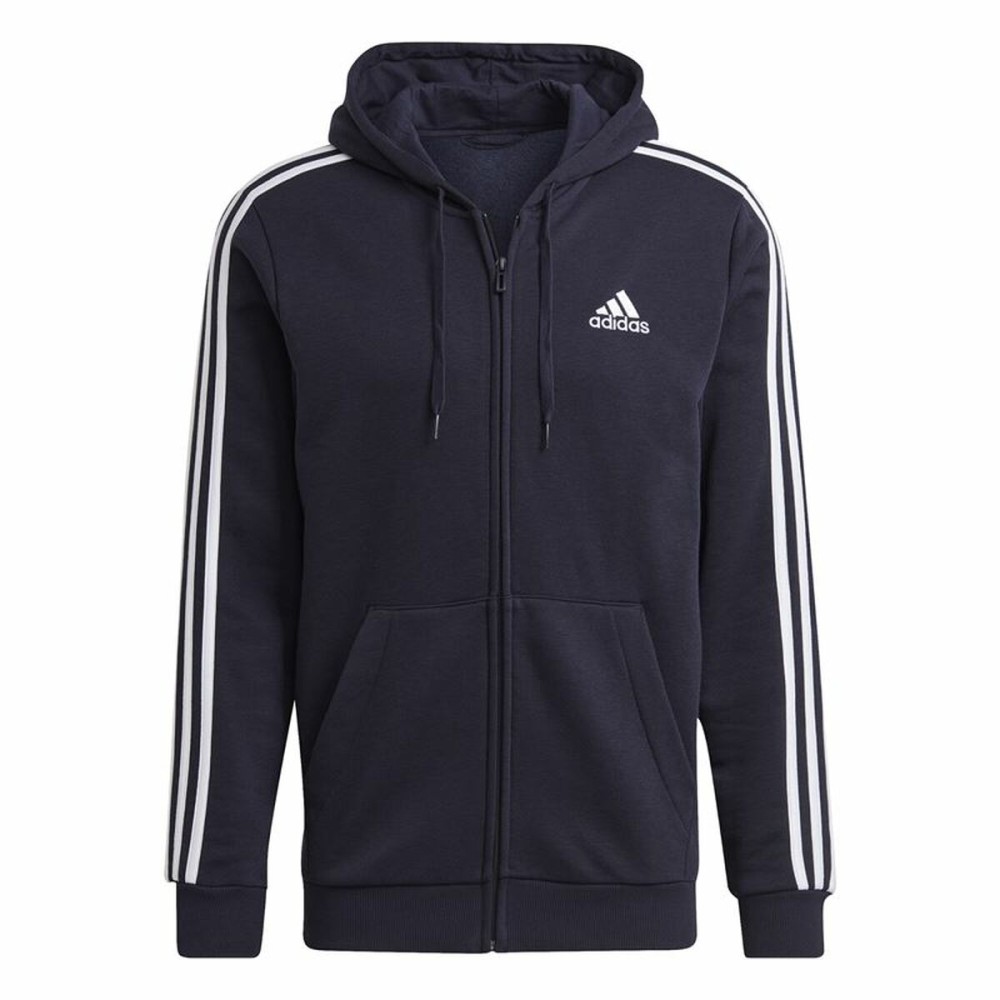 Herren Sweater mit Kapuze Adidas 3 Stripes Dunkelblau