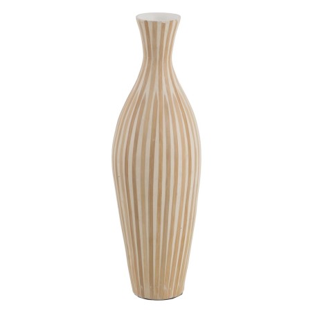 Vase Blanc Beige Bambou 20 x 20 x 64 cm