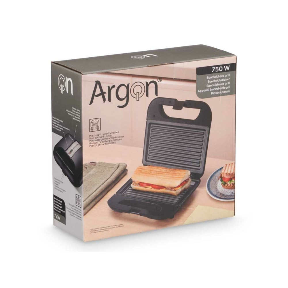 Sandwichmaker Argon K-901B/G Schwarz Stahl 750 W