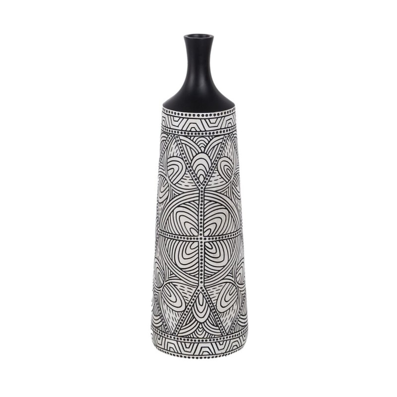 Vase White Black Polyresin 19 x 19 x 64 cm