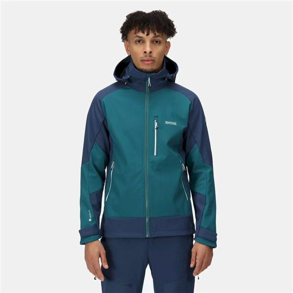 Men's Sports Jacket Regatta Hewitts VII Blue Green Hood