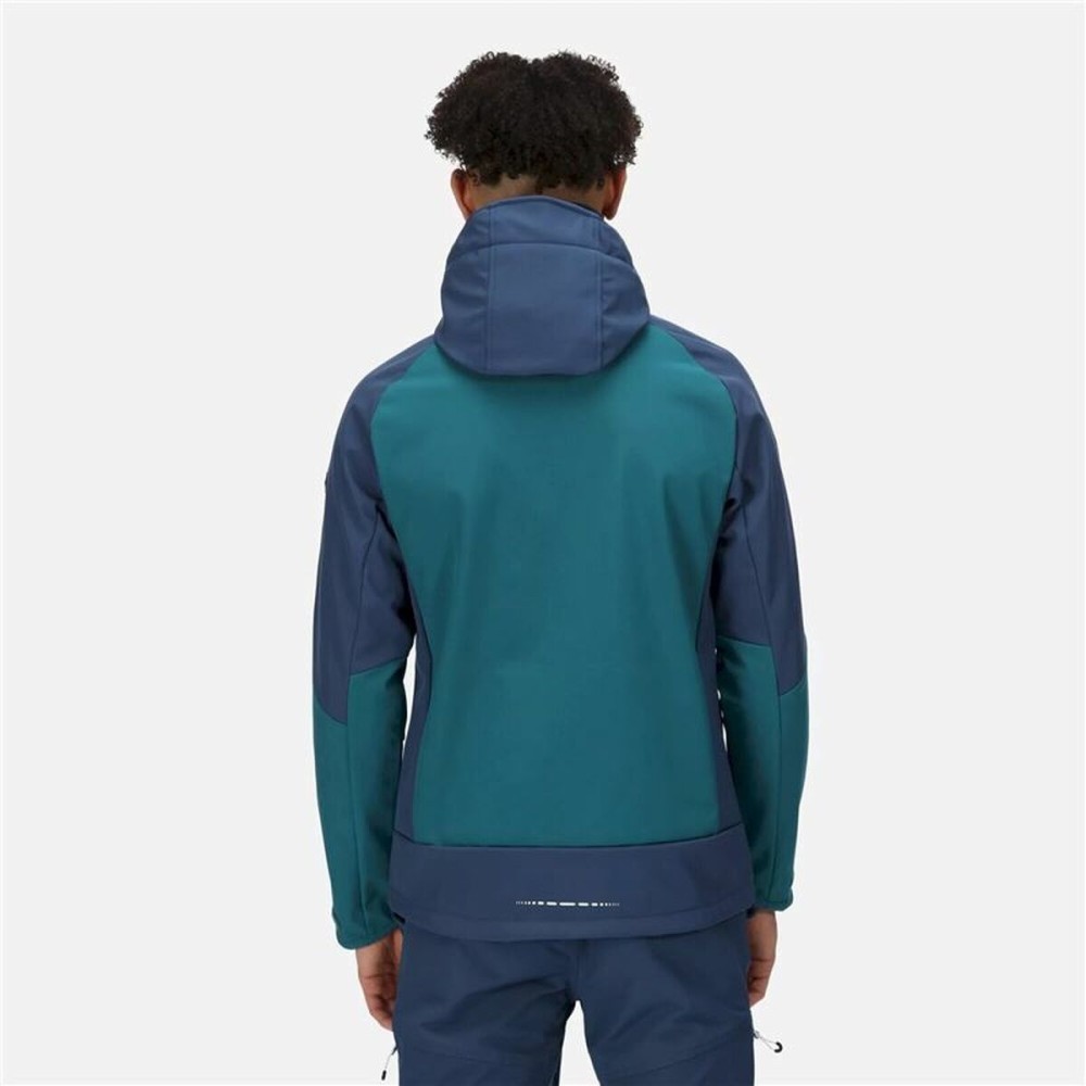 Veste de Sport pour Homme Regatta Hewitts VII Bleu Vert Capuche