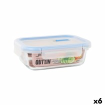 Lunchbox hermetisch Quttin Boho Durchsichtig rechteckig 600 ml (6 Stück)