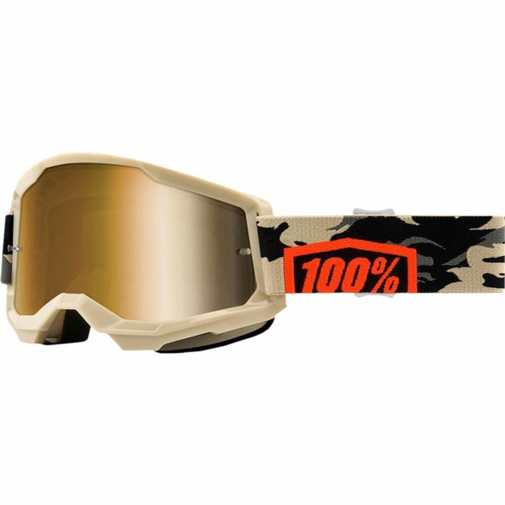 Lunettes de soleil 100 %  Downhill Strata 2 Goggle Kombat Beige Taille unique Motocross