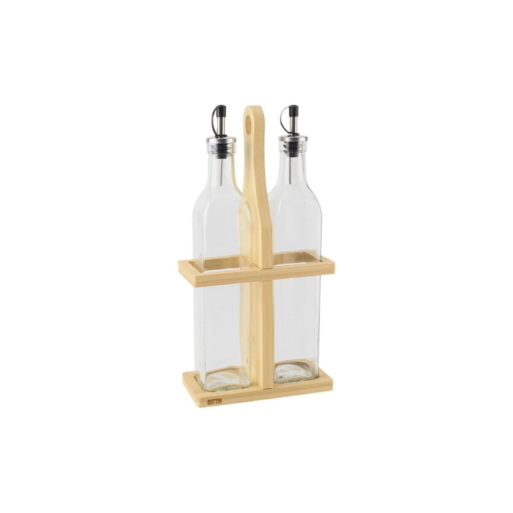 Set de pansement Quttin Marron Transparent verre Bambou 0,5 L 2 Pièces (12 Unités)