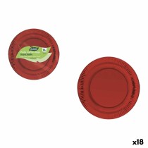 Plate set Algon Red 23 cm 10 Pieces (18 Units)
