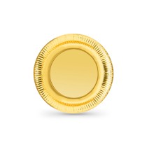 Plate set Algon Golden 18 cm 12 Pieces (18 Units)