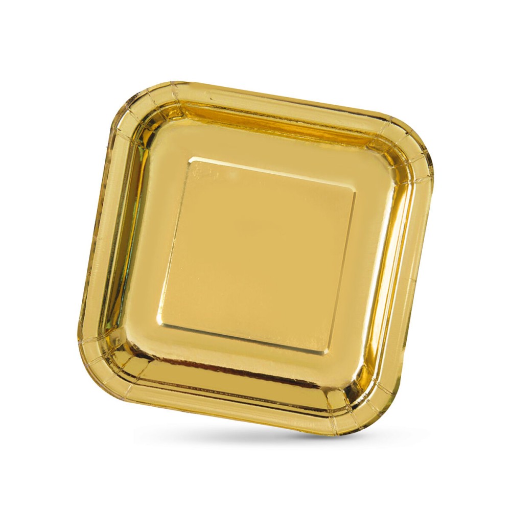 Plate set Algon Golden 23 cm 10 Pieces (18 Units)