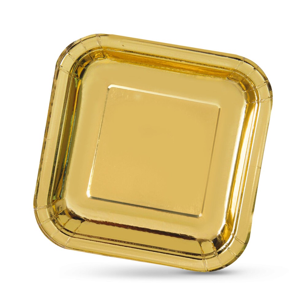Plate set Algon Golden 26 cm 3 Pieces (18 Units)