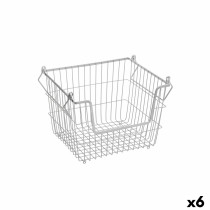 Mehrzweckkorb Confortime Grau Metall 32 x 27 x 23 cm (6 Stück)