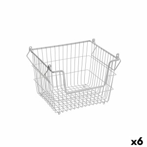 Panier Multi-usages Confortime Gris Métal 32 x 27 x 23 cm (6 Unités)