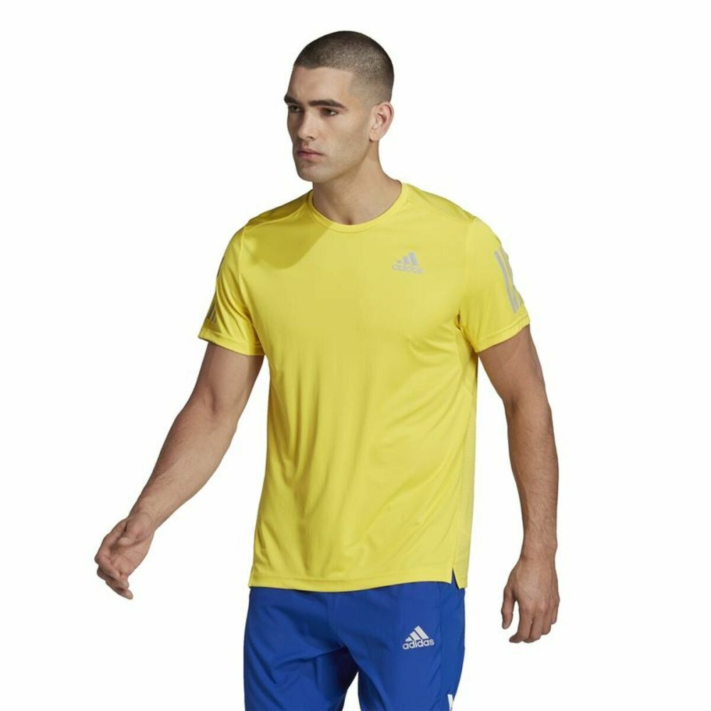 Men’s Short Sleeve T-Shirt Adidas  Graphic Tee Shocking Yellow