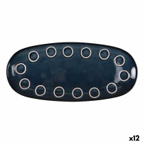 Serving Platter La Mediterránea Almudena Blue Oval 33 x 14,8 x 2,7 cm (12 Units)