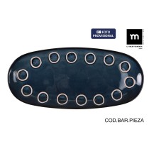 Serving Platter La Mediterránea Almudena Blue Oval 33 x 14,8 x 2,7 cm (12 Units)