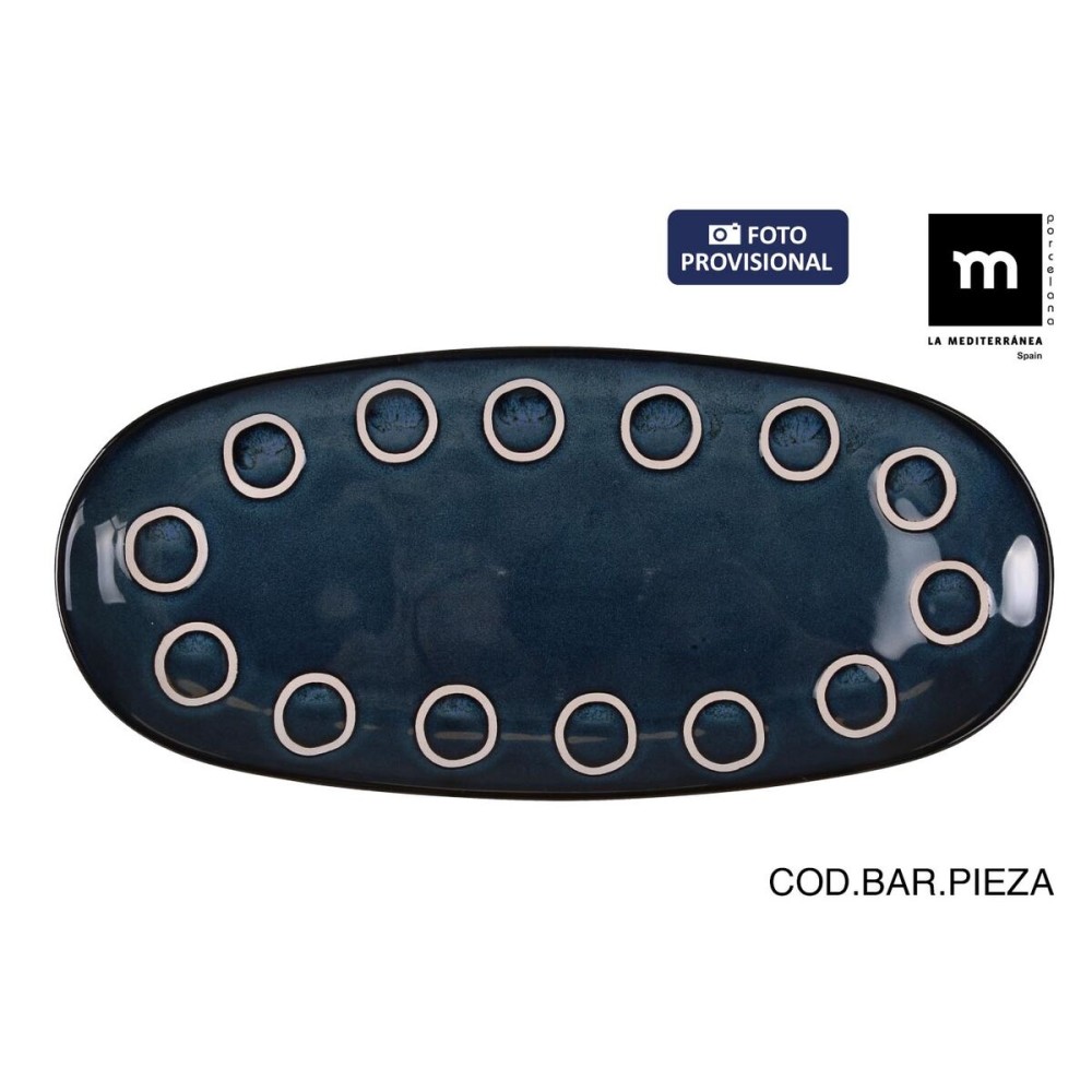 Plat à Gratin La Mediterránea Almudena Bleu Oblongue 33 x 14,8 x 2,7 cm (12 Unités)