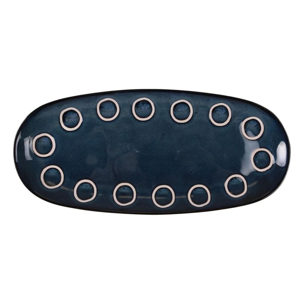 Serving Platter La Mediterránea Almudena Blue Oval 33 x 14,8 x 2,7 cm (12 Units)