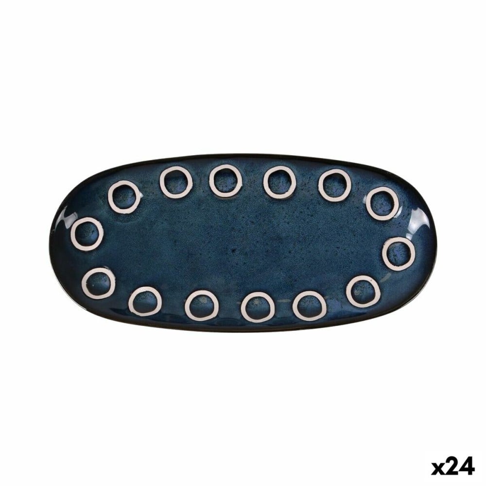 Kochschüssel La Mediterránea Almudena Blau Oval 25 x 12 x 2,2 cm (24 Stück)