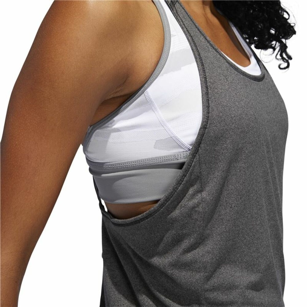 Maillot de Corps sans Manches pour Femme Adidas 3 Stripes Tank Gris foncé