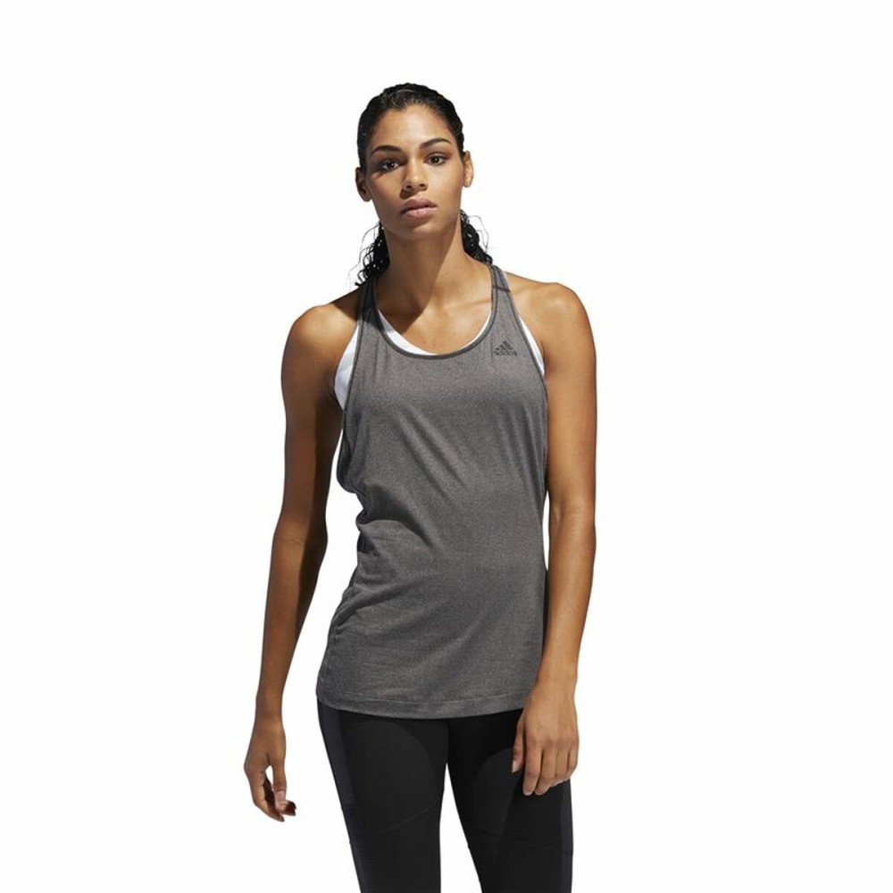 Women's Sleeveless T-shirt Adidas 3 Stripes Tank Dark grey